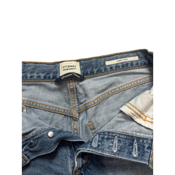 Citizens Of Humanity Emery Crop Denim Jeans Size 26 Button Fly Medium Wash - Picture 3 of 7